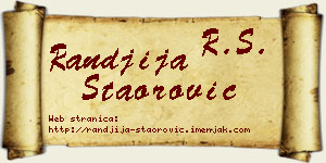 Ranđija Staorović vizit kartica